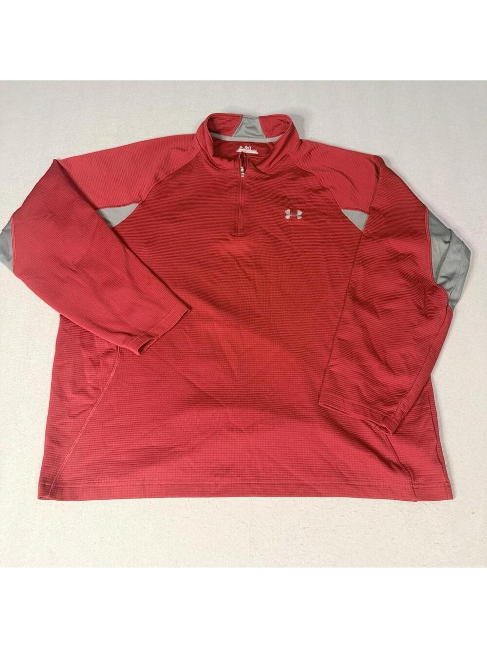 Under Armour‎ AllSeasonGear 1/4 Zip Pullover Men’s XL Red Long Sleeve Athletic - Picture 2 of 12